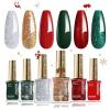 imageBeetles Christmas Nail Polish 6 Colors Quick Dry Nail Polish Glossy Glitter 75ml 025 Fl Oz Red Green Gold Silver for Christmas Nail Art Manicure DIY at Home Gifts for Women