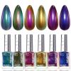 imageBeetles Chrome Nail Polish Set  Chameleon Holographic Ember 6 Colors Quick Fast Dry Metallic Nail Polish Long Lasting DIY Fingernail Art Home Salon Christmas Gifts for Girls WomenHolographic Ember