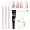 A-3 Pcs Nail Art Brushes & White Gel