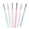 imageBeetles Gel Nail Art Brushes 6 Pcs DoubleEnded Fingernail Art Design Pens Gel Paint Liner Ombre Gradient French Tip Brush Dotting Pen Nail Brush Set DIY Manicure Tools Gift for Women06pcs Gray Nail Brush