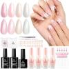 imageBeetles Gel Nail Polish Gift Set Beetles X DIY Nail Songs of Ballet Nail Trend Set Pearl nail polish with Nail Charm Ribbon Bow Pearls French Stickers DIY Collection home Salon Gift for Women