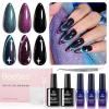imageBeetles Gift Gel Nail Polish Set Cat Eye Black Gel Polish Brilliant Galaxy Nail with Base ampamp Top Coat Star Stickers Magnet Tweezers DIY Series Color Nail Trend Set Manicure