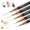 0-0-5pcs Liner Brushes Black