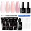 imageBeetles Poly Nail Extension Gel Kit 4 Colors Pink White Poly Nail Gel Builder Nail Gel with Poly Brush ampamp Slip Solution Nail Salon All In 1 Kit Christmas Gift for Women UV ampamp LED NeededGentle Simplicity