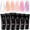 imageBeetles Poly Nail Gel Set  6 Colors Jelly Nude Pink Builder Nail Enhancement for Beginner ampamp Professional Nail Extension Kit DIY Home for Women Girls UV ampamp LED Needed02Jelly Nude Colors