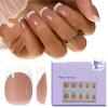 imageBeetles Press On Nails Almond Medium 60pcs French Tip Press On Nails in 16 Sizes White French Tips Pink Fake Nails with Nail Glue Quick ampamp Easy Nail Salon Manicure Gift for Women Her4XS Square French Nails
