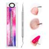 imageBeetles Pro Cuticle Pusher Professional Stainless Steel Cuticle Remover MultiFunction Dual Ended Nail Pusher for Fingernail Toenail NailCare Salon Manicure NeedsPointed Tip12mm  Cuticle Scoop14mm