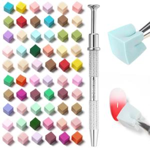 imageBeetles 150Pcs Soft Nail Sponges for Ombre White Nail Sponge with Grabbing Pen Blooming Nails Art Brushes Gradient Manicure DIY Tools Professional Accessories Supplies for Home and Salon Use88PCS Nail Sponges for Ombre