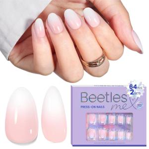 imageBeetles Almond Press On Nail64 psc Pink Ombre Press On Nails 16 Sizes XS Short Almond Pink Ombre Fake Nails 2 Set Press On Nails with Nail Glue ampamp DoubleSided Adhesives Nails Press Ons for Women