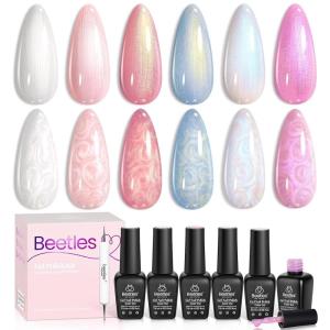 imageBeetles Blooming Gel and Nail Art Brushes Set  Ombre Nail Brush Gradient Stipple Clean Up Fingernail Art Pens and Silicone Dotting Tool for Gel Polish Marble Blush Chrome DIY Manicure Designs001Mermaid Legend