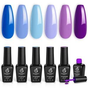 imageBeetles Blooming Gel and Nail Art Brushes Set  Ombre Nail Brush Gradient Stipple Clean Up Fingernail Art Pens and Silicone Dotting Tool for Gel Polish Marble Blush Chrome DIY Manicure DesignsAquamarine Mermaid