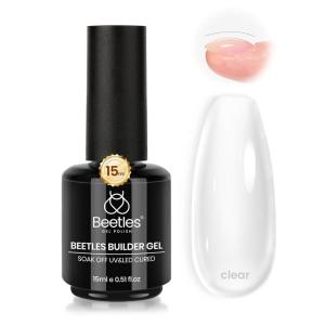 imageBeetles Builder Gel for Nails 7 in 1 Builder Fall Nails Gel Color Nude Brown for Nails Extension ampamp Building Apex Strengthen Thin Nails DIY Salon at Home Nail Art UV ampamp LED Lamp Needed Gift for WomenClear