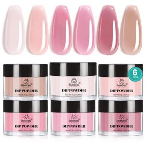 imageBeetles Christmas Dip Powder Nail Kit 6 Colors Red Glitter Dipping Powder No Need Nail Lamp Cured Manicure DIY Salon Gift for Girls WomenVeil of Heaven