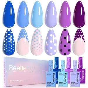 imageBeetles Christmas Gel Nail Polish  Candy Cane Gel Polish Set 6 Color Burgundy Red Glitter White Silver Winter Snow Holiday Sparkle Manicure Kit Soak off Uv Nail Art Design Gifts for WomenHema free Wisteria Whisper