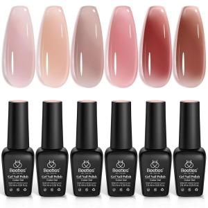 imageBeetles Christmas Gel Nail Polish Set 5 Winter Colors Dark Blue Glitter White Light Blue Silver Gel Polish with Sealing Gel Sugar Dust Powder Nail Sticker UV LED Needed Gifts for Women Sparkling Snow46 Colors Drunk on Wine