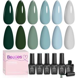 imageBeetles Christmas Nail Art Brushes 8pcs  Crystal Christmas Nail Art Tools 5pcs Doubleended Nails Dotting Tool 3pcs Striping Liner Brushes for Nails with Charms and Stickers Manicure Design Tools06 Colors Boundless Forest