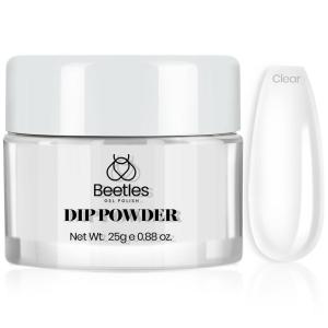 imageBeetles Dip Powder Clear Color Transparent Nail Dipping Powder Crystal Clear French Nail Art Basic Starter No Nail Lamp Needed Manicure Salon DIY at Home for WomenCrystal Clear