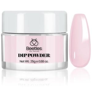 imageBeetles Dip Powder Clear Color Transparent Nail Dipping Powder Crystal Clear French Nail Art Basic Starter No Nail Lamp Needed Manicure Salon DIY at Home for WomenNatural Pink