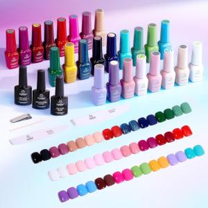 imageBeetles Gel Nail Polish Set 25 Colors Color Dairy Polish Kit Nude Black Brown Red Color Gel Nails with Base Coat Glossy ampamp Matte Top Coat Colorful Bottles UV Led Soak Off Gifts for WomenColor Notes Collection
