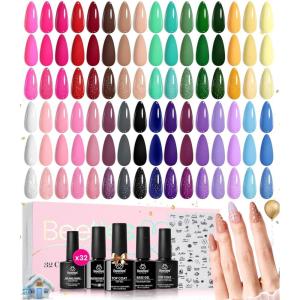 imageBeetles Gel Nail Polish Set 25 Colors Color Dairy Polish Kit Nude Black Brown Red Color Gel Nails with Base Coat Glossy ampamp Matte Top Coat Colorful Bottles UV Led Soak Off Gifts for WomenFingertips Canvas Collection