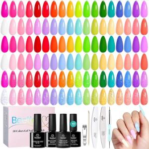 imageBeetles Gel Nail Polish Set 25 Colors Color Dairy Polish Kit Nude Black Brown Red Color Gel Nails with Base Coat Glossy ampamp Matte Top Coat Colorful Bottles UV Led Soak Off Gifts for WomenVivid Whimsy Collection