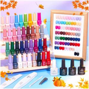 imageBeetles Gel Nail Polish Set 25 Colors Color Dairy Polish Kit Nude Black Brown Red Color Gel Nails with Base Coat Glossy ampamp Matte Top Coat Colorful Bottles UV Led Soak Off Gifts for Women00 Shifting Lights