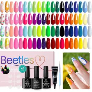 imageBeetles Gel Nail Polish Set 25 Colors Color Dairy Polish Kit Nude Black Brown Red Color Gel Nails with Base Coat Glossy ampamp Matte Top Coat Colorful Bottles UV Led Soak Off Gifts for Women0 Picnic Party