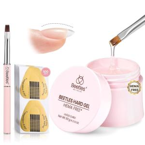 imageBeetles HEMAFree Hard Gel SetDewy Breeze 05 oz Mini Size 9 in 1 Nail Extension Sculpting Apex Building for FirstTime Users ProfessionalsClear Builder Nails Gel UV ampamp LED Lamp Needed212 ozClear