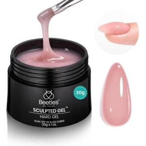 imageBeetles Hard Gel for Nails Kit Classic Neutral 3 Colors 9 in 1 Nail Extension Sculpting High Hardness for Salon Professionals Nude ampamp Clear Builder Nail Gel UV ampamp LED CuredPink