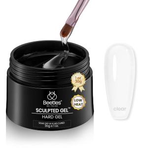 imageBeetles Hard Gel for Nails Kit Classic Neutral 3 Colors 9 in 1 Nail Extension Sculpting High Hardness for Salon Professionals Nude ampamp Clear Builder Nail Gel UV ampamp LED Cured1 oz Low Heat Clear