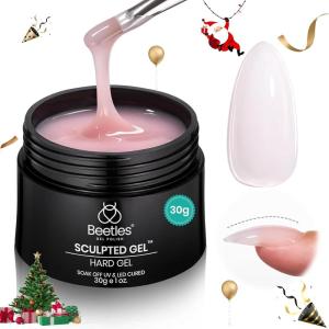 imageBeetles Hard Gel for Nails Kit Classic Neutral 3 Colors 9 in 1 Nail Extension Sculpting High Hardness for Salon Professionals Nude ampamp Clear Builder Nail Gel UV ampamp LED Cured30g Pink