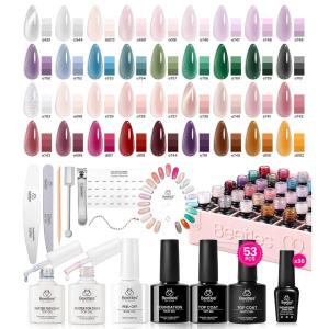 imageBeetles Nail Art Brushes 31pcs with Case  Confetti Nail Art Pens Daul Ended Dotting Tools Striping Liner Brushes for Nails 3D Flower Sculpting Tools Palette Holder DIY Home Salon Manicure Design Set000Crystal Ice