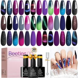 imageBeetles Nail Art Brushes 31pcs with Case  Confetti Nail Art Pens Daul Ended Dotting Tools Striping Liner Brushes for Nails 3D Flower Sculpting Tools Palette Holder DIY Home Salon Manicure Design Set0120 Colors Cosmic Mirage