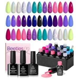 imageBeetles Nail Art Brushes 31pcs with Case  Confetti Nail Art Pens Daul Ended Dotting Tools Striping Liner Brushes for Nails 3D Flower Sculpting Tools Palette Holder DIY Home Salon Manicure Design Set0 Midnight Euphoria