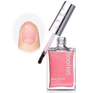 imageBeetles Nail Polish  Jelly White Nail Polish Natural Blue Glitter Nail Concealer Fast Dry Quick Milky White Nail Strengthener and Growth Treatment for Thin and Damaged Nails051 FL OZPink Bubble