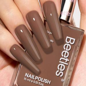imageBeetles Non Acetone Nail Polish Remover  406Fl Oz120ML Nourishing Formula Acetone Free Nail Polish Remover  NonDrying  Professional Controllable Quick ampamp Gentle Removal for Natural Damaged NailMocha Mousse