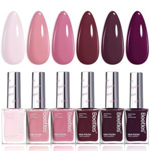 imageBeetles Pearl Nail Polish Set 6 Colors Dreamy Pastel Quick Dry Nail Polish Kit Glitter Long Lasting Shine DIY Manicure Gift for Women Girl Christmas Nail Art00Twilight Rose