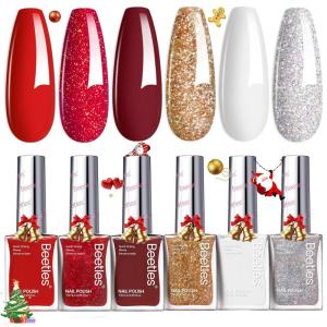 imageBeetles Pearl Nail Polish Set 6 Colors Dreamy Pastel Quick Dry Nail Polish Kit Glitter Long Lasting Shine DIY Manicure Gift for Women Girl Christmas Nail Art6 Colors Brilliant Overture
