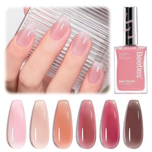 imageBeetles Pearl Nail Polish Set Mermaid Glow 6 Colors Shimmer Pearl Pink Purple Quick Dry Nail Polish Long Lasting DIY Manicure Gift for Girls Women Nail Strengthener PolishSoft Glow