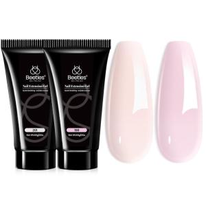 imageBeetles Poly Nail Extension Gel Kit 4 Colors Pink White Poly Nail Gel Builder Nail Gel with Poly Brush ampamp Slip Solution Nail Salon All In 1 Kit Christmas Gift for Women UV ampamp LED NeededGirlish Secrets