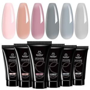imageBeetles Poly Nail Gel Set  6 Colors Jelly Nude Pink Builder Nail Enhancement for Beginner ampamp Professional Nail Extension Kit DIY Home for Women Girls UV ampamp LED Needed061 Cozy Winter