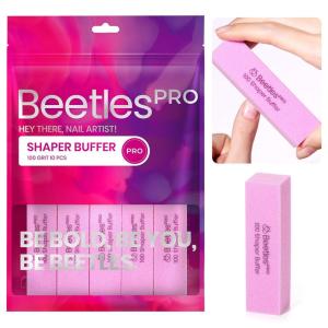 imageBeetles Pro 10Pcs Nail Buffer  Professional 100 Grit Sanding Blocks Nail Files and Buffers 4Sided Pink Nails Files for Acrylic Gel ampamp Natural Nails  Salon Quality Manicure Tool10 Pcs Nail Buffer Block 100 Grit