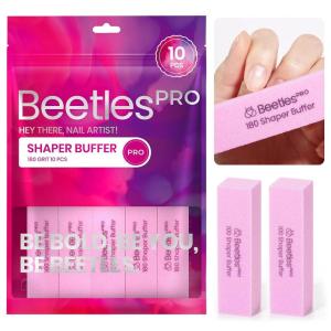 imageBeetles Pro 10Pcs Nail Buffer  Professional 100 Grit Sanding Blocks Nail Files and Buffers 4Sided Pink Nails Files for Acrylic Gel ampamp Natural Nails  Salon Quality Manicure Tool10 Pcs Nail Buffer Block 180 Grit
