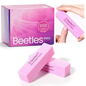 imageBeetles Pro 10Pcs Nail Buffer  Professional 100 Grit Sanding Blocks Nail Files and Buffers 4Sided Pink Nails Files for Acrylic Gel ampamp Natural Nails  Salon Quality Manicure Tool50 Pcs Nail Buffer Sanding Block 100 Grit