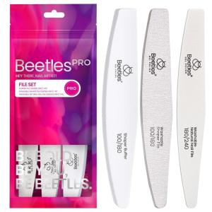 imageBeetles Pro 3Pcs Nail File Nail Buffer  Professional 100180240 Grit Nails Files and Buffers Double Sided Washable Shaper Files for Acrylic Gel ampamp Natural Nails  Salon Quality Manicure Tool3 Pcs Nail Files and Buffers