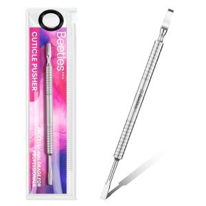 imageBeetles Pro Cuticle Pusher Professional Stainless Steel Cuticle Remover MultiFunction Dual Ended Nail Pusher for Fingernail Toenail NailCare Salon Manicure NeedsStraight Pusher14mm  Straight Blade15mm