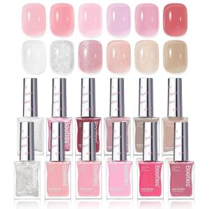 imageBeetles Quick Dry Neon Nail Polish Set  Glitter Rainbow Nail Polish Set 12 Colors Regular Air Dry Fingernail Polishs Pack for DIY Nail Art Salon Home Women Christmas GiftSerenely Chic