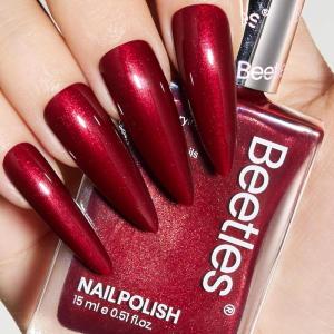 imageBeetles Red Nail Polish Quick Dry Nail Polish 1Pcs 15ml Glitter Sparkle Burgundy Red Nail Polish Fast Drying ampamp Long Lasting Spring Valentines Nail Polish Salon DIY at HomePassionate Dahlia