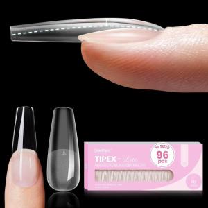 imageBeetles Tipex Instant Apex Nail Tips Kit  Almond Medium 224PCS 16 Sizes  PreEtched Thick Full Cover Acrylic Tips with Tipex Nail Glue Dehydrator Primer Base ampamp Top Coat Mini UV Lamp0GTipex LiteCoffin Long 96pcs