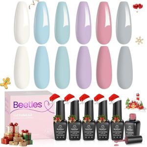 imageBeetles Vivid Noel Jelly Gel Nail Polish Set  6 Colors Christmas Gel Polish Kit Pink Red Black Blue Green Purple Sheer Translucent Effect Soak Off UV DIY Home Salon Manicure Winter Gift for Women126 Colors Daydream Verses